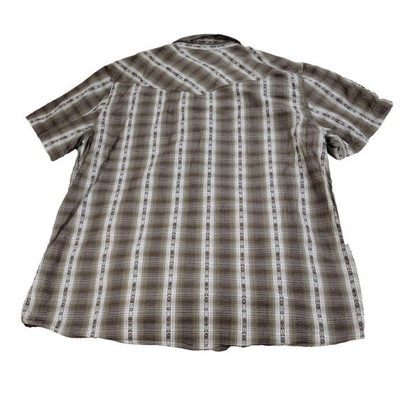 Cody James Shirt Mens Size XXL Brown Long Sleeve Pearl Snap Brown Plaid Western - Picture 13 of 16